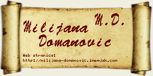 Milijana Domanović vizit kartica